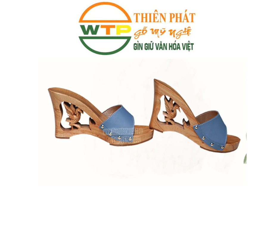 guốc gỗ phượng hoàng cao 10cm chắc chắn